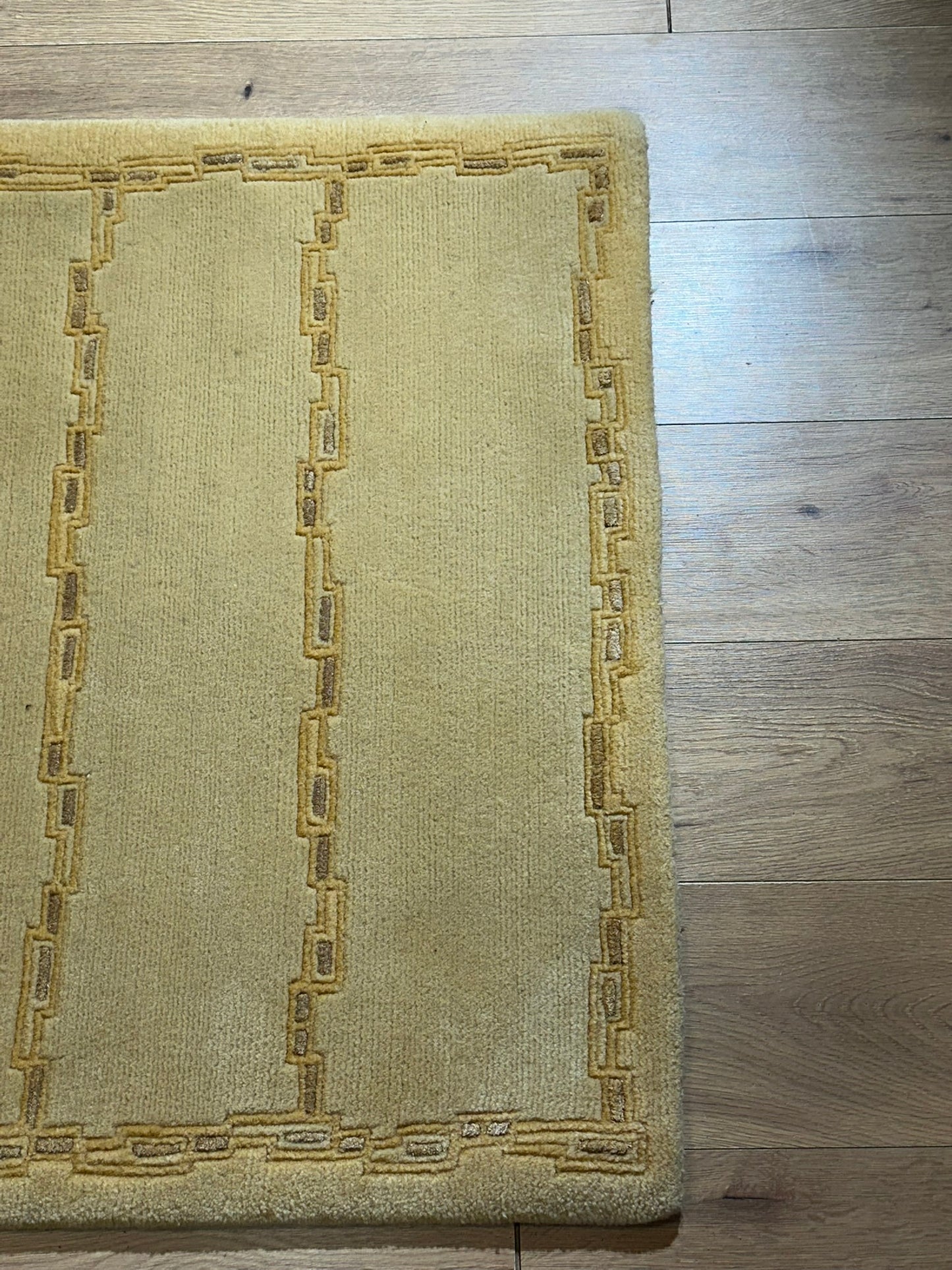 Indischer Gabbeh Teppich Handgeknüpft Gelb Geometrisch 160x93 cm