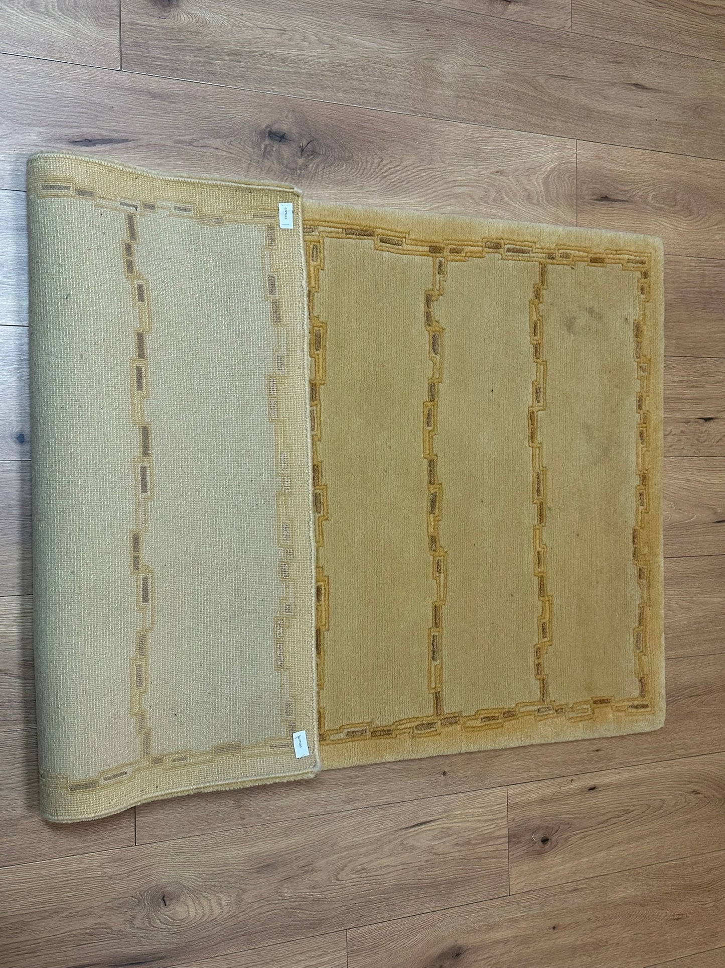 Indischer Gabbeh Teppich Handgeknüpft Gelb Geometrisch 160x93 cm