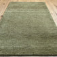 Indischer Gabbeh Teppich Handgeknüpft Olivgrün Unifarben 160x90 cm