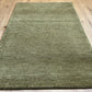 Indischer Gabbeh Teppich Handgeknüpft Olivgrün Unifarben 160x90 cm