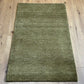 Indischer Gabbeh Teppich Handgeknüpft Olivgrün Unifarben 160x90 cm