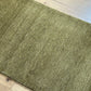 Indischer Gabbeh Teppich Handgeknüpft Olivgrün Unifarben 160x90 cm