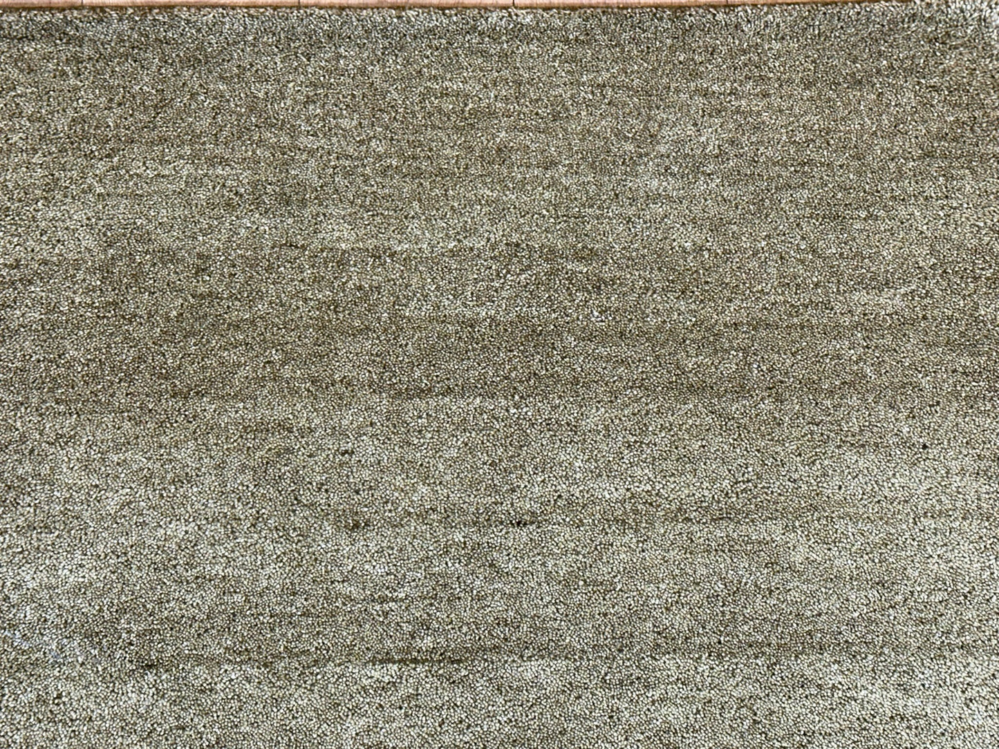 Indischer Gabbeh Teppich Handgeknüpft Olivgrün Unifarben 160x90 cm