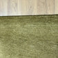 Indischer Gabbeh Teppich Handgeknüpft Olivgrün Unifarben 160x90 cm
