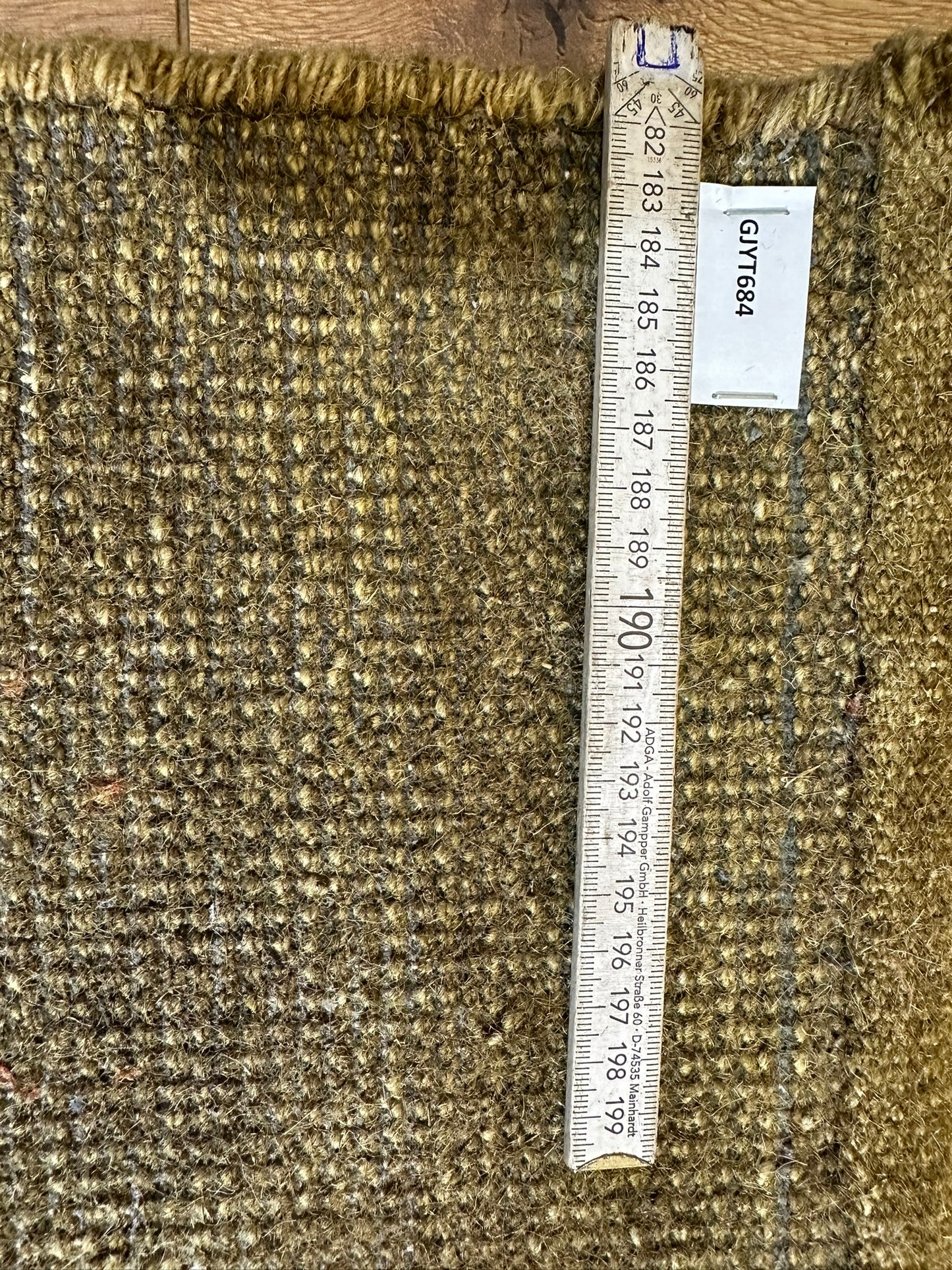 Indischer Gabbeh Teppich Handgeknüpft Olivgrün Unifarben 160x90 cm