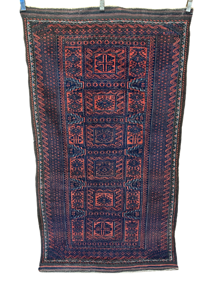 Handgeknüpften Perser Belutsch Art Deco Teppich  203x114cm