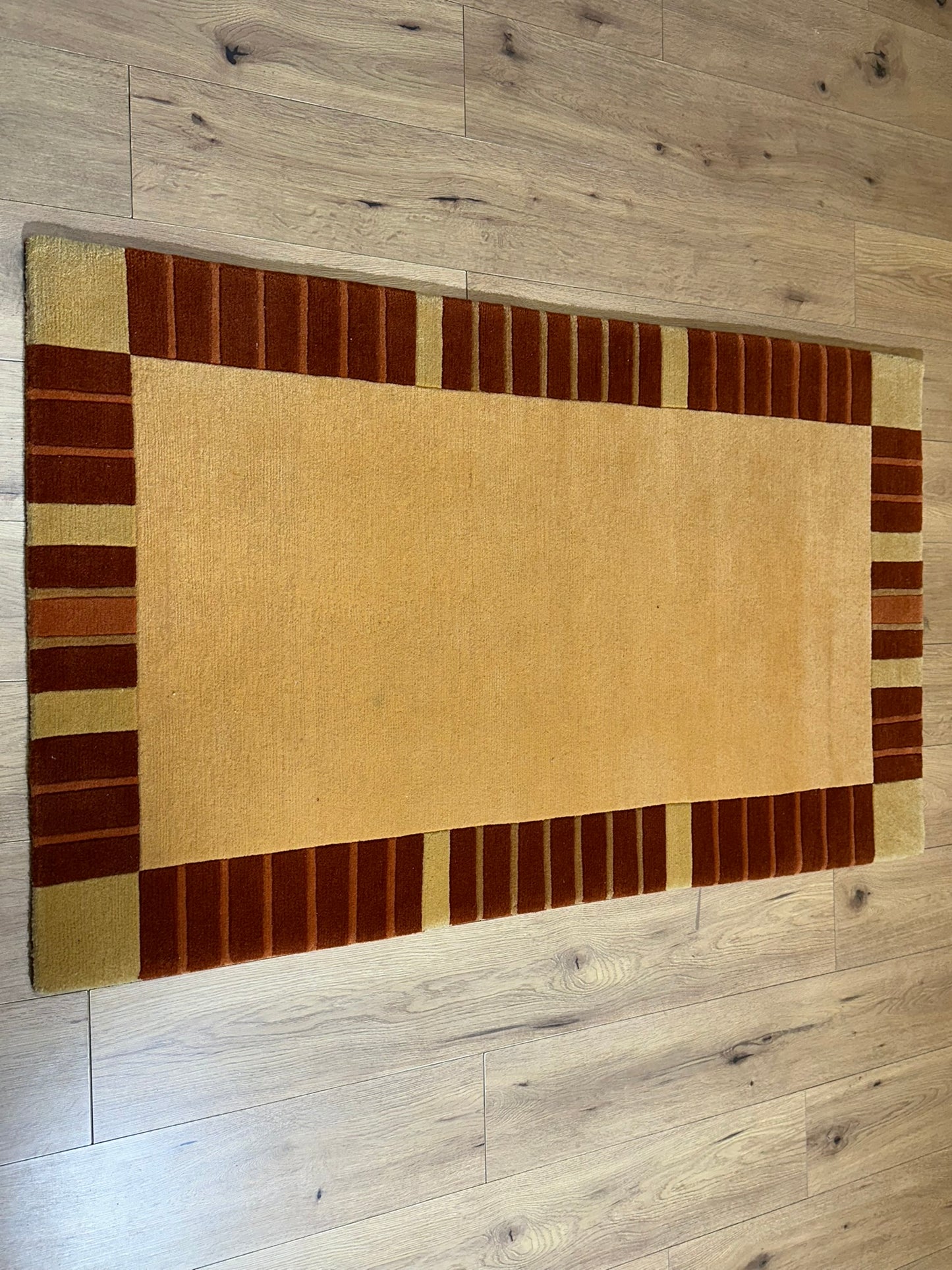 Indischer Gabbeh Orientteppich Handgeknüpft Beige Rostbraun 160x92 cm