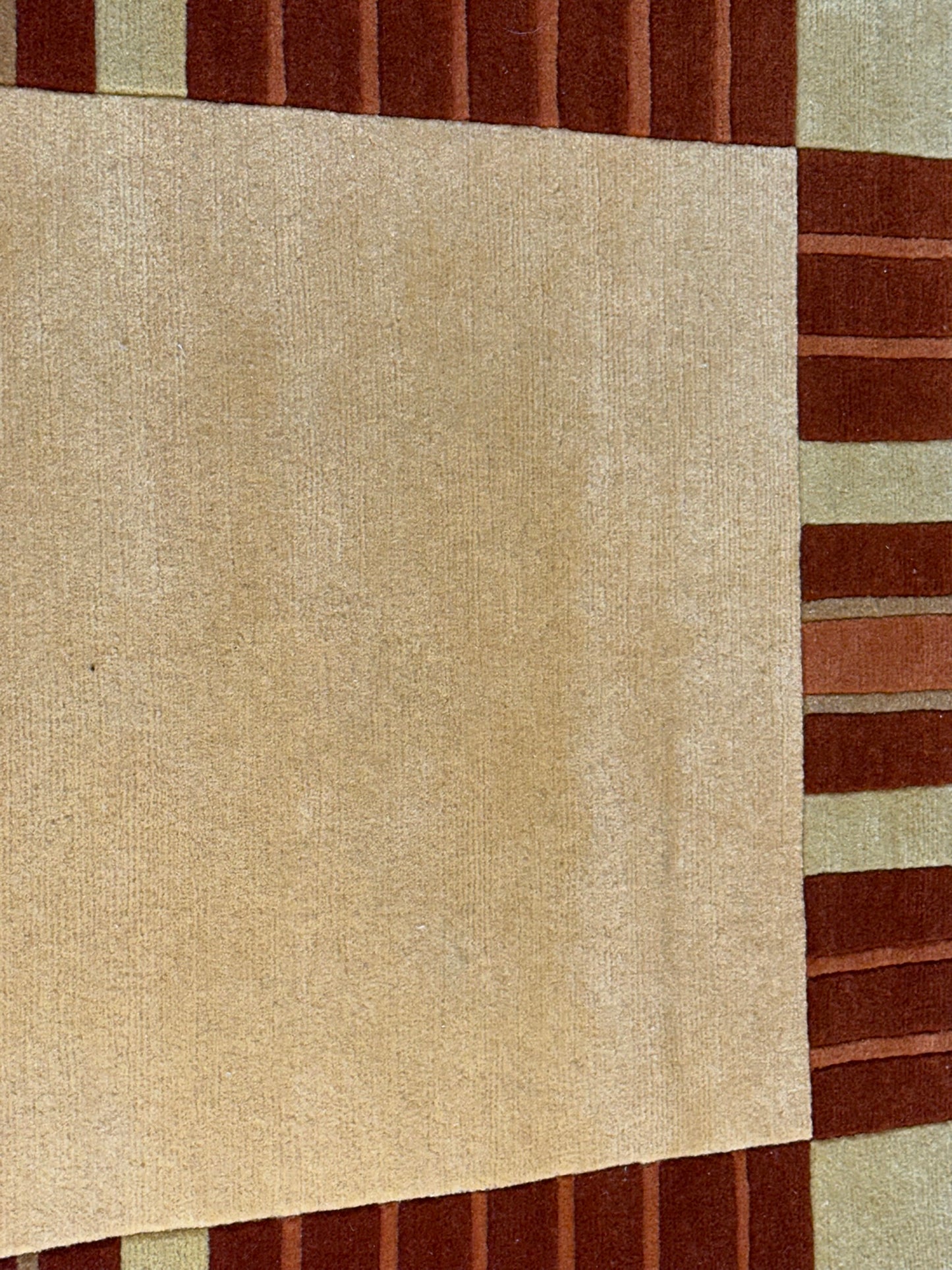 Indischer Gabbeh Orientteppich Handgeknüpft Beige Rostbraun 160x92 cm
