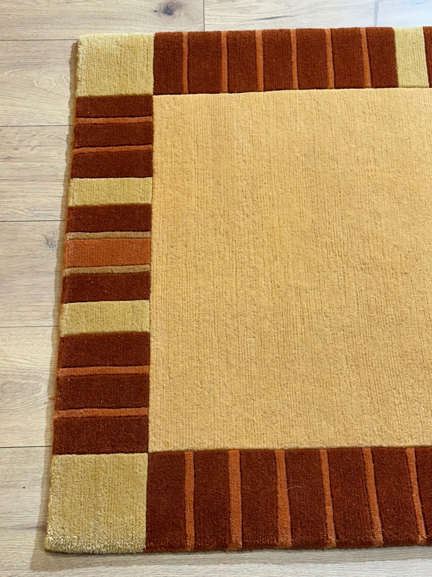 Indischer Gabbeh Orientteppich Handgeknüpft Beige Rostbraun 160x92 cm