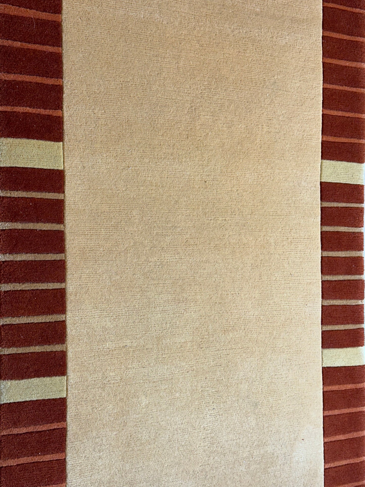 Indischer Gabbeh Orientteppich Handgeknüpft Beige Rostbraun 160x92 cm