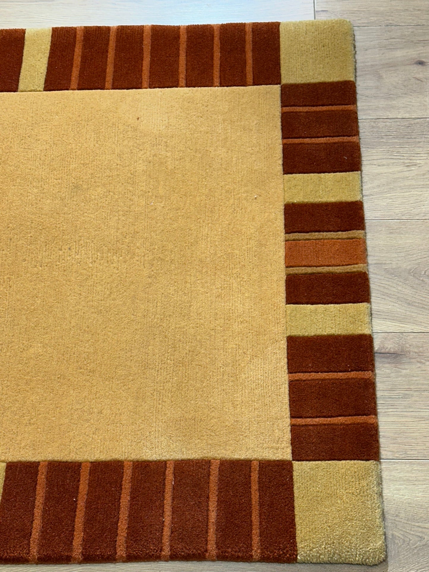Indischer Gabbeh Orientteppich Handgeknüpft Beige Rostbraun 160x92 cm