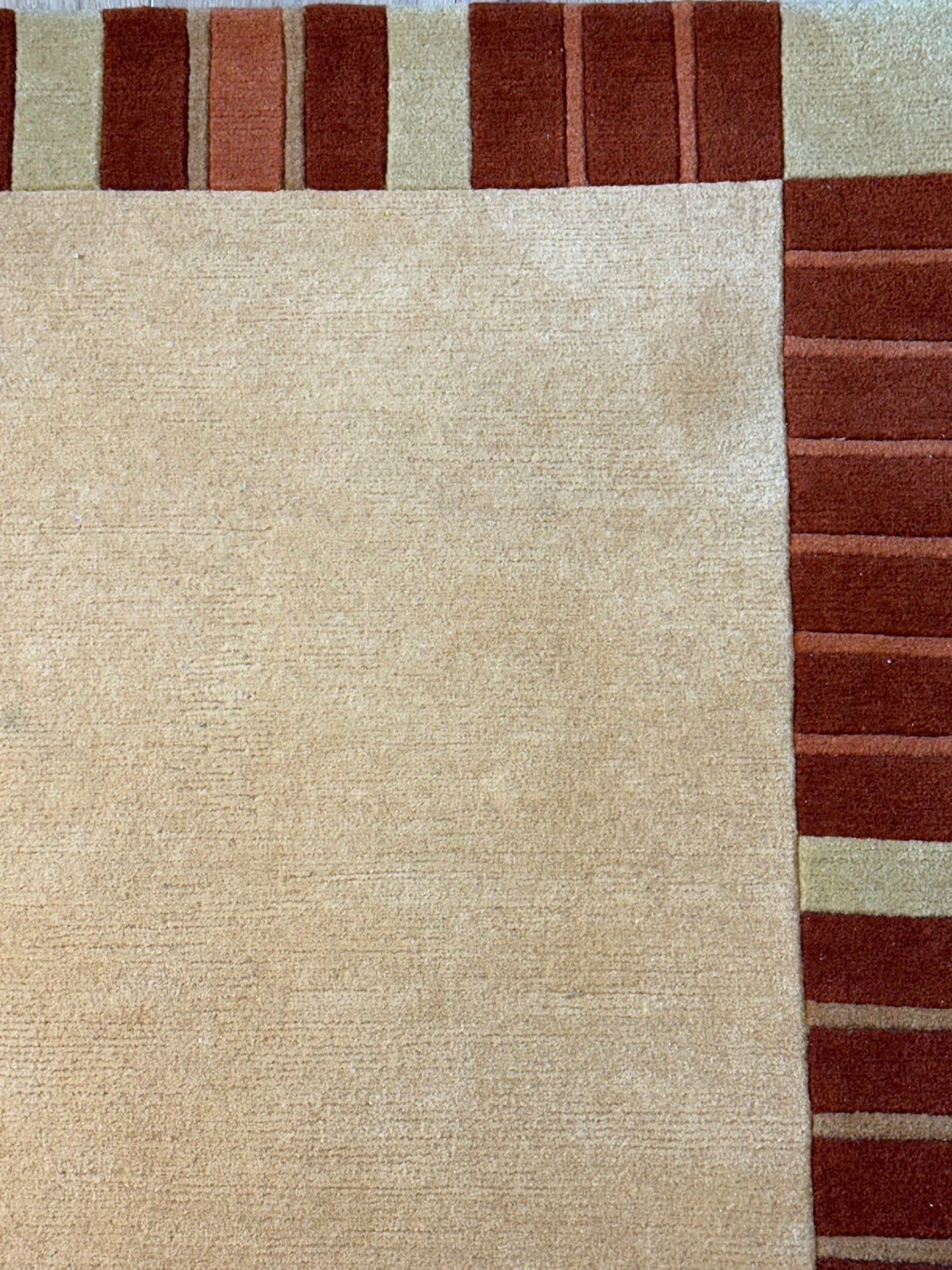 Indischer Gabbeh Orientteppich Handgeknüpft Beige Rostbraun 160x92 cm