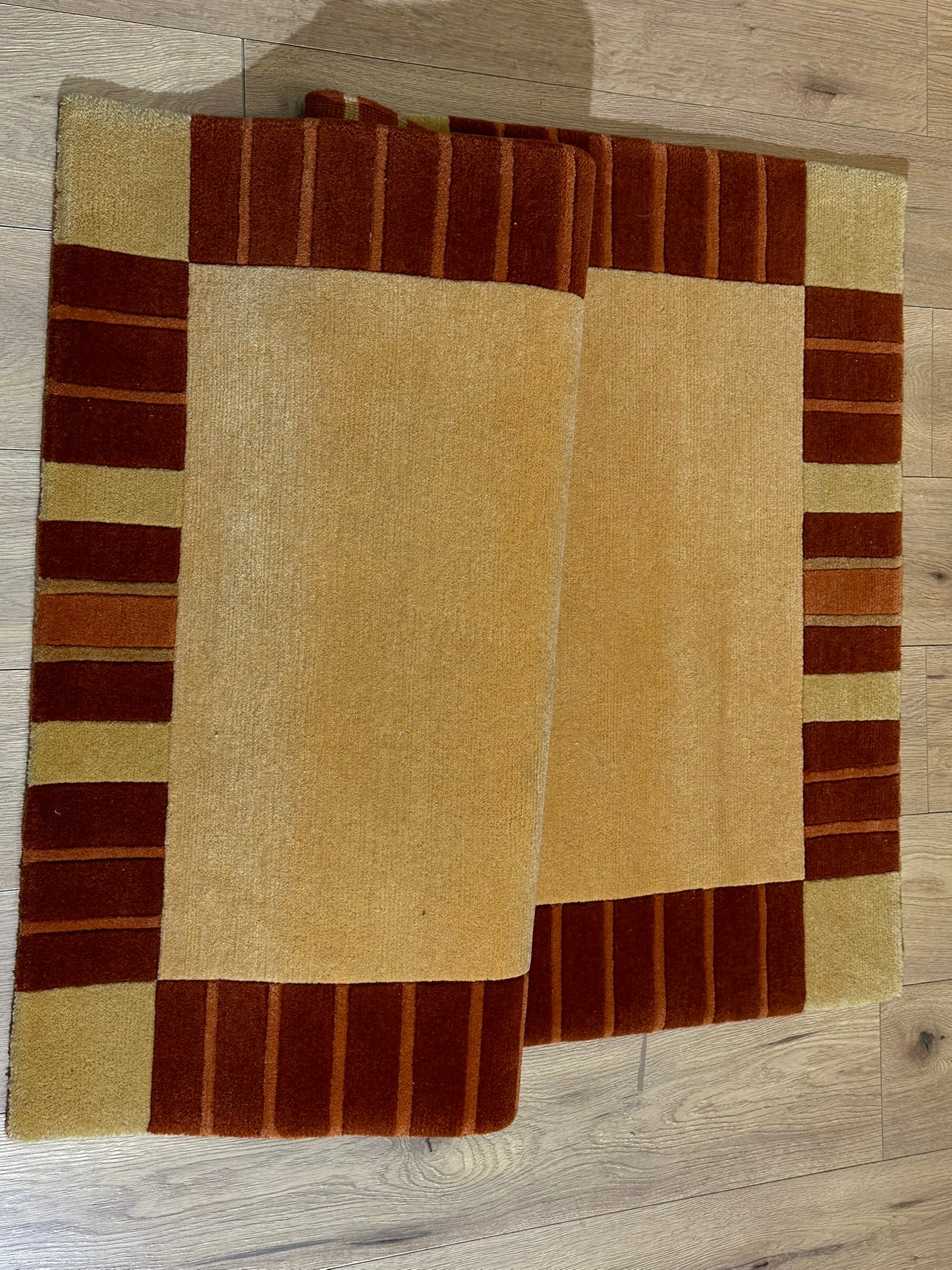 Indischer Gabbeh Orientteppich Handgeknüpft Beige Rostbraun 160x92 cm