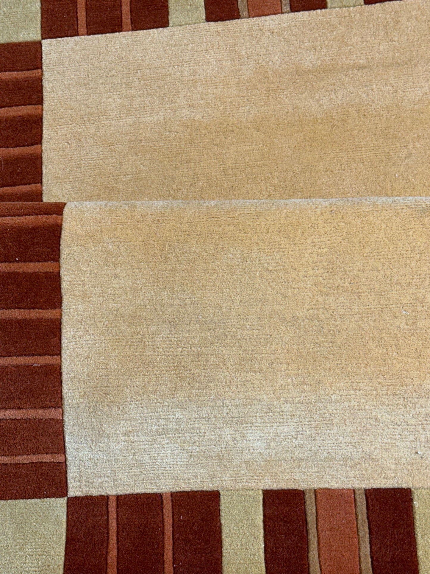 Indischer Gabbeh Orientteppich Handgeknüpft Beige Rostbraun 160x92 cm