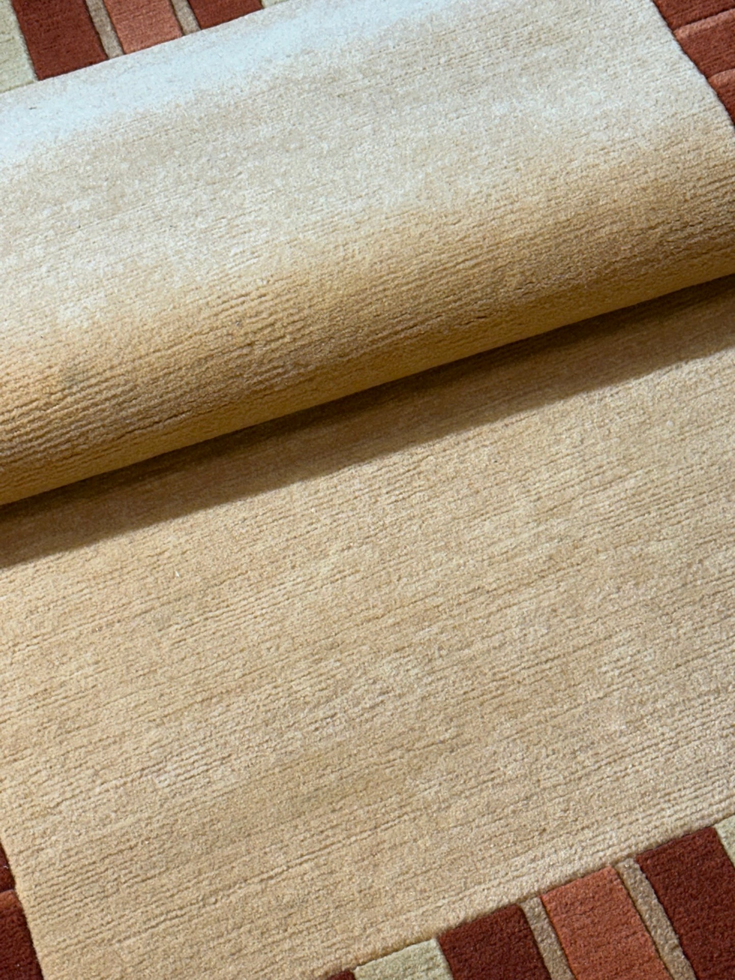 Indischer Gabbeh Orientteppich Handgeknüpft Beige Rostbraun 160x92 cm