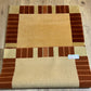 Indischer Gabbeh Orientteppich Handgeknüpft Beige Rostbraun 160x92 cm