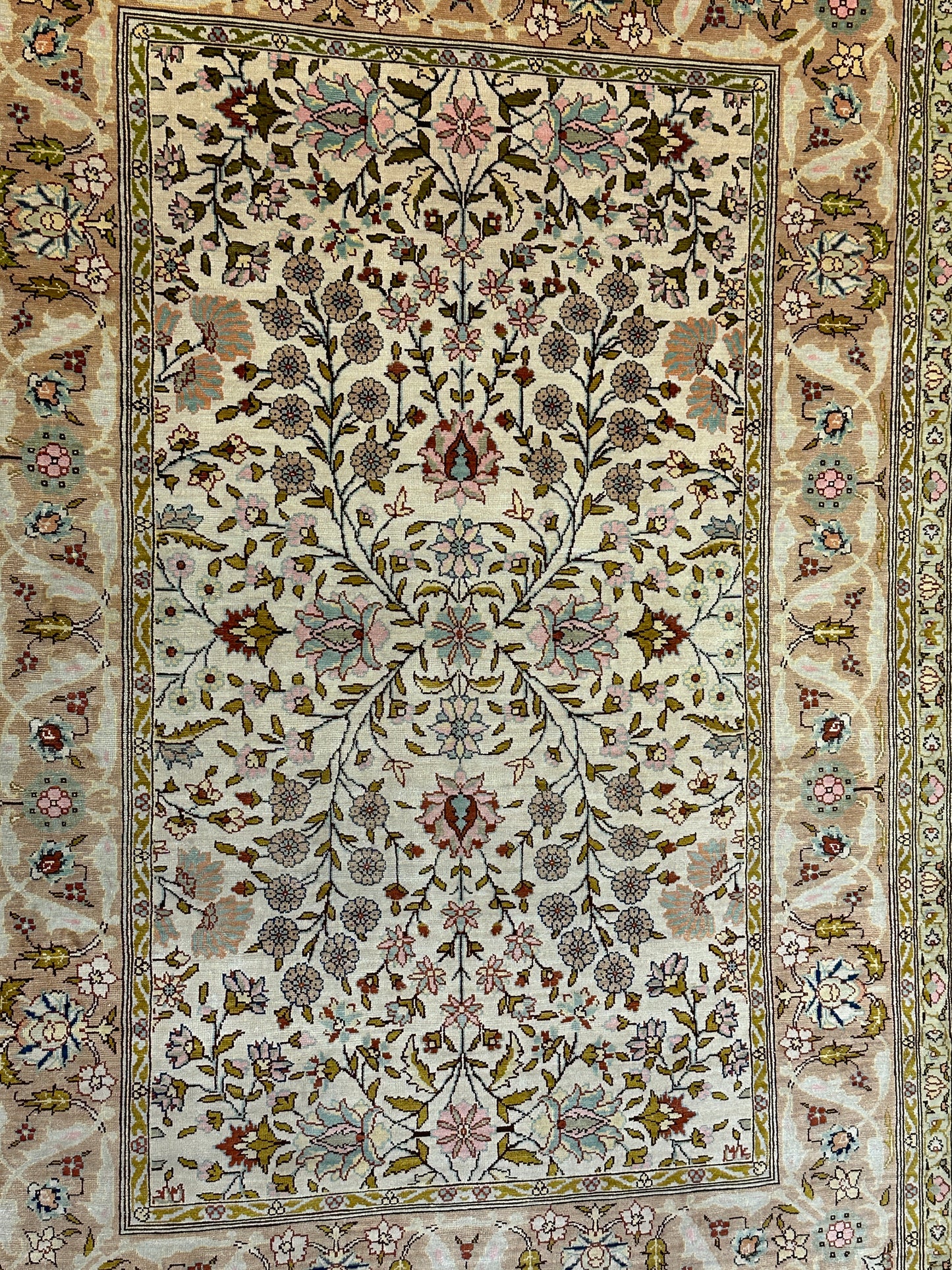 Handgeknüpfter Orientteppich Türkei Hereke Seidenteppich Signiert 100x68