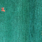 Indischer Gabbeh Orientteppich Handgeknüpft Smaragdgrün Tiermotive 160x90 cm