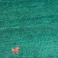 Indischer Gabbeh Orientteppich Handgeknüpft Smaragdgrün Tiermotive 160x90 cm