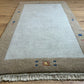 Indischer Gabbeh Orientteppich Handgeknüpft Beige Sand 160x90 cm