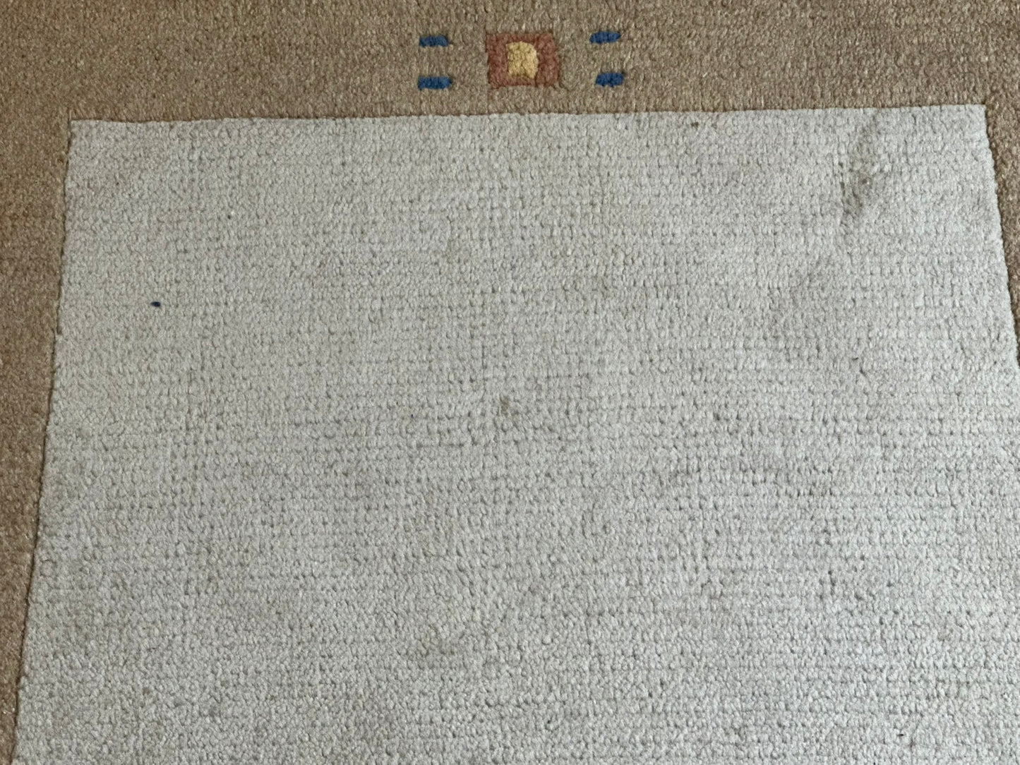Indischer Gabbeh Orientteppich Handgeknüpft Beige Sand 160x90 cm