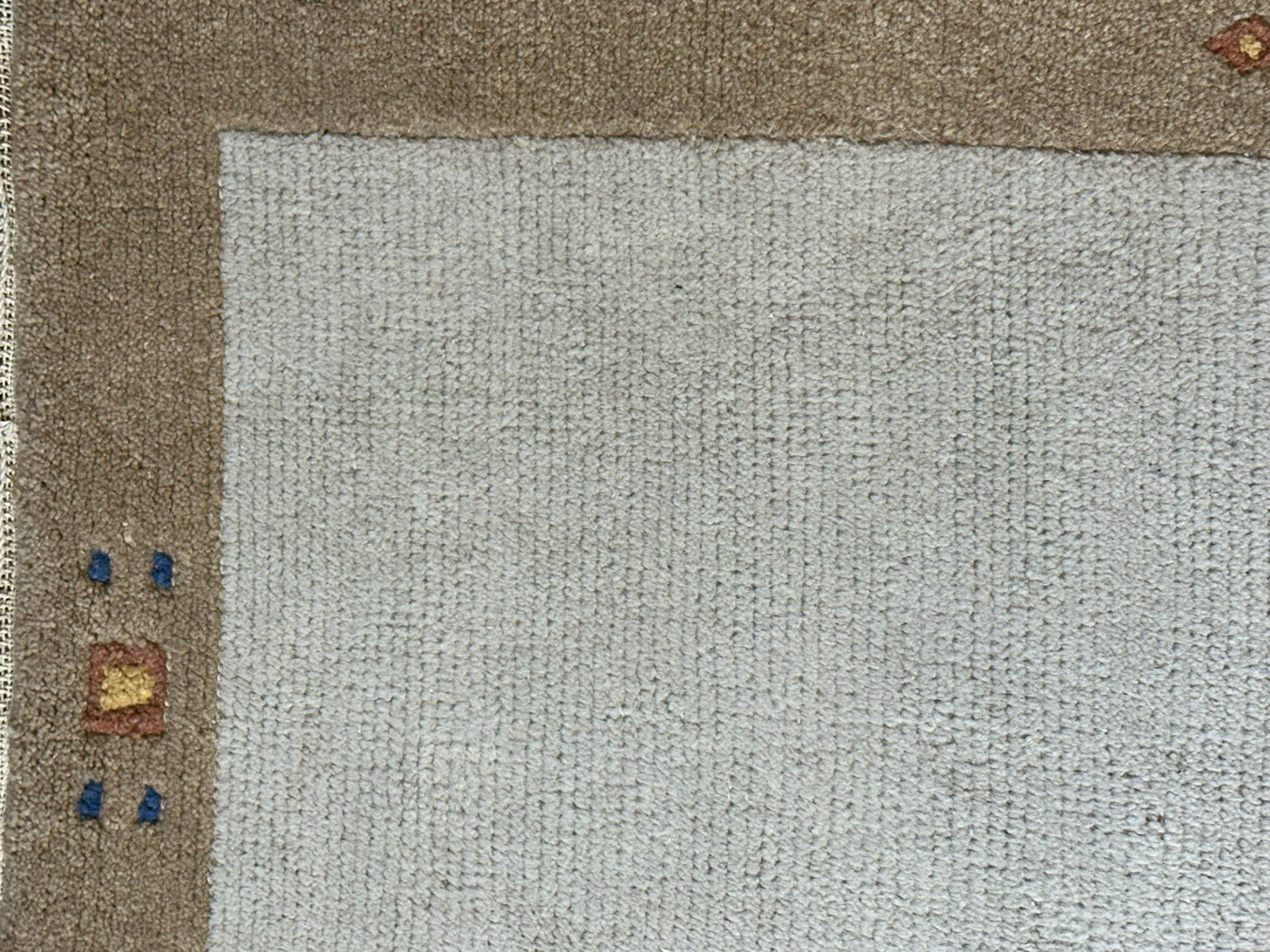 Indischer Gabbeh Orientteppich Handgeknüpft Beige Sand 160x90 cm