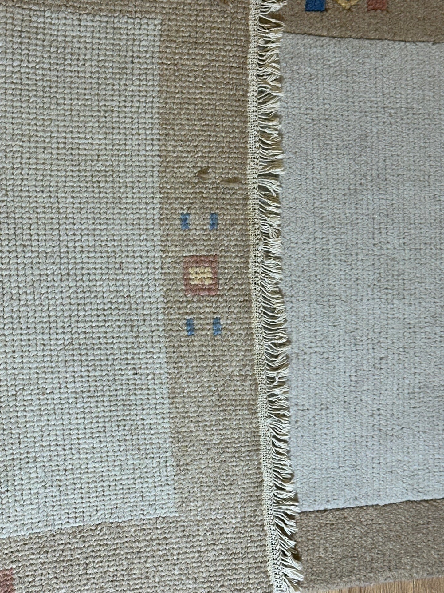 Indischer Gabbeh Orientteppich Handgeknüpft Beige Sand 160x90 cm