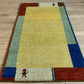 Indischer Gabbeh Orientteppich Handgeknüpft Gelb Bunt 140x70 cm
