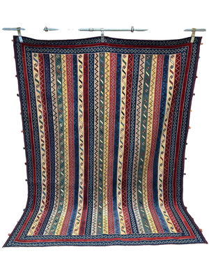 Antik Orientteppich handgeknüpft 255x195 cm Kazak Kelim naturfarben