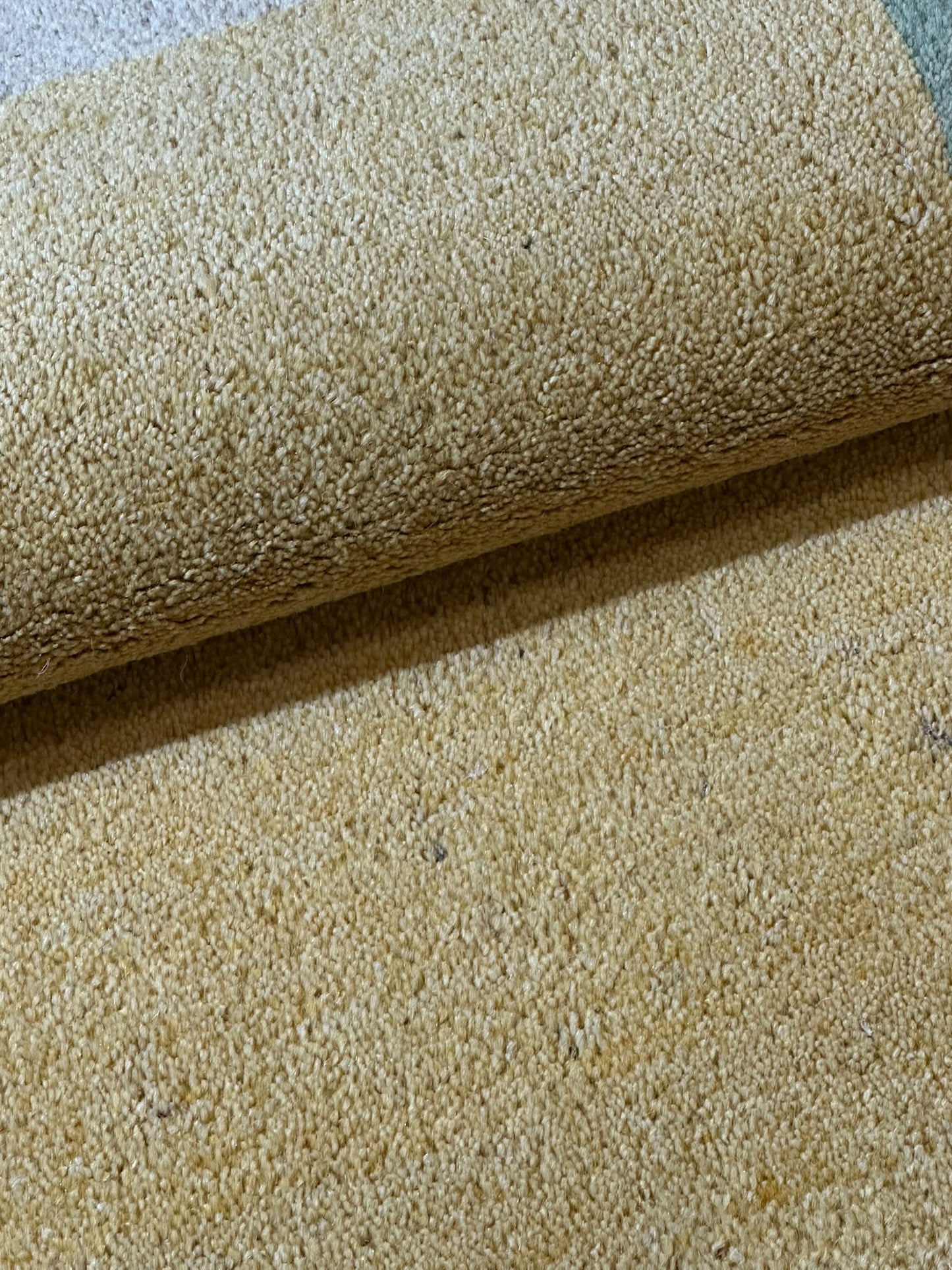 Indischer Gabbeh Orientteppich Handgeknüpft Gelb Bunt 140x70 cm