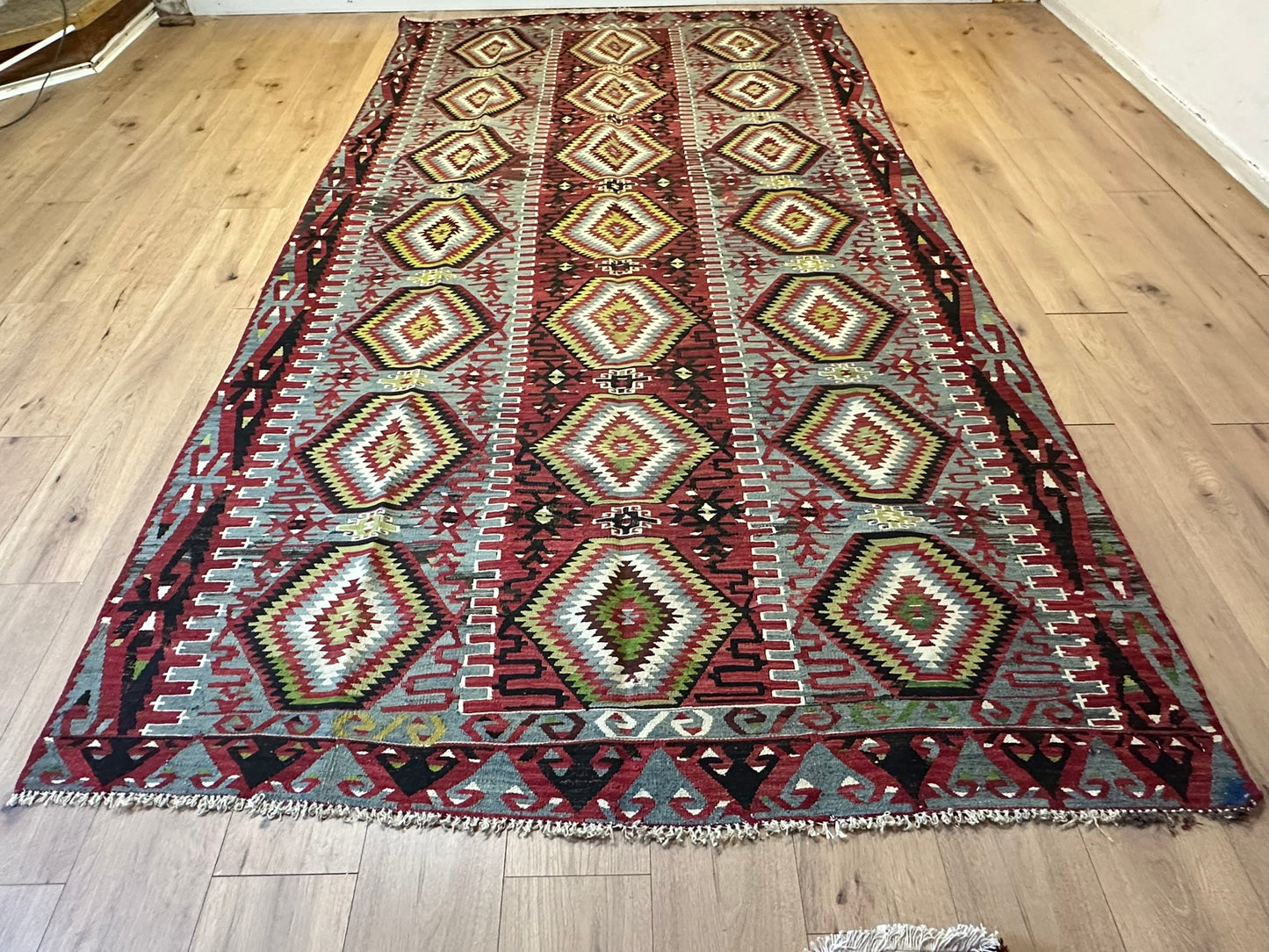 Antik Orientteppich handgeknüpft 320x180 cm Kelim Anatolien Naturfarben