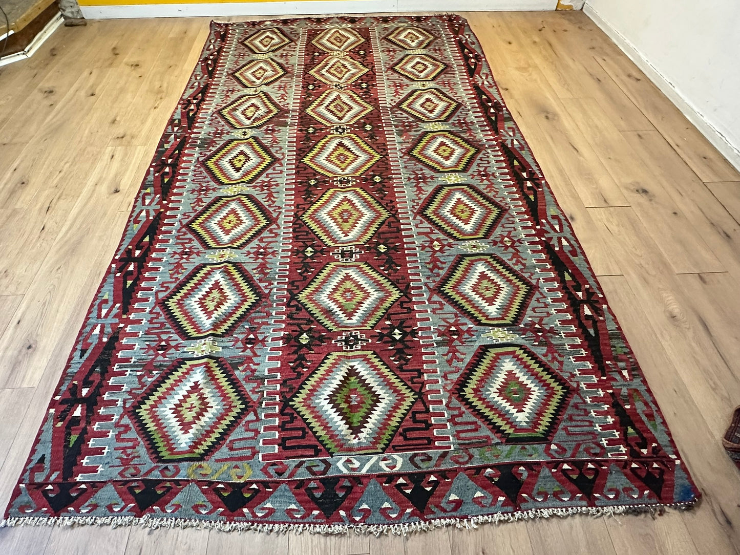 Antik Orientteppich handgeknüpft 320x180 cm Kelim Anatolien Naturfarben
