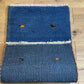 Indischer Gabbeh Orientteppich Handgeknüpft Blau Tiermotive 125x65 cm