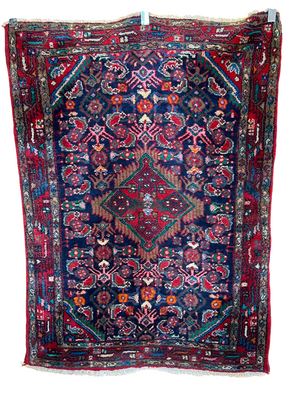 Orientteppich handgeknüpft Hamadan Art Deco 147x105 cm