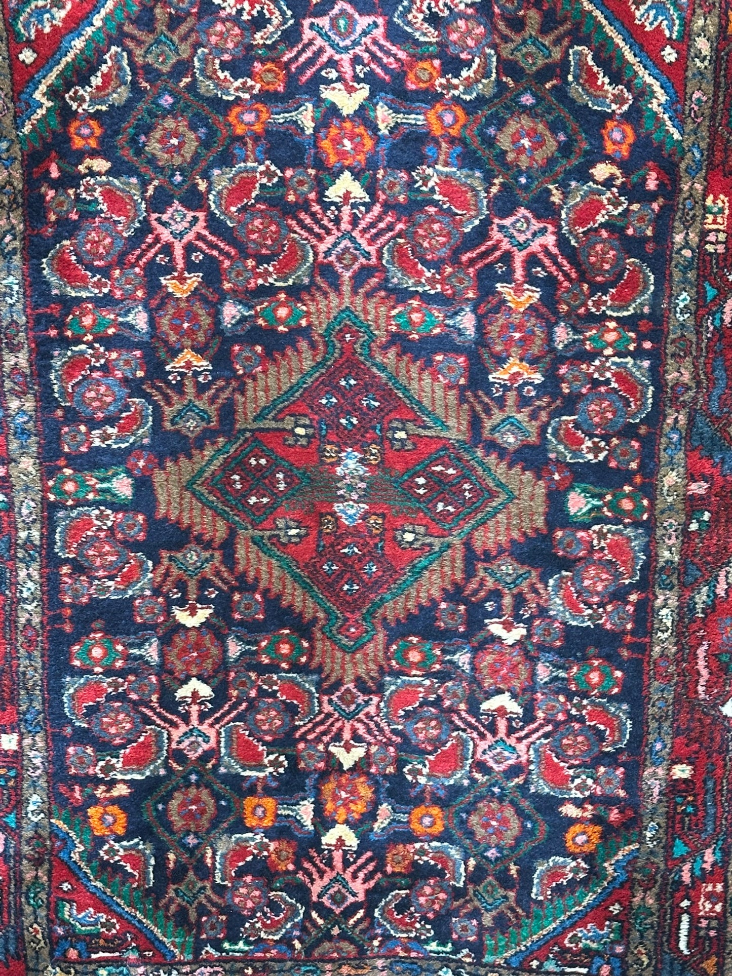 Orientteppich handgeknüpft Hamadan Art Deco 147x105 cm