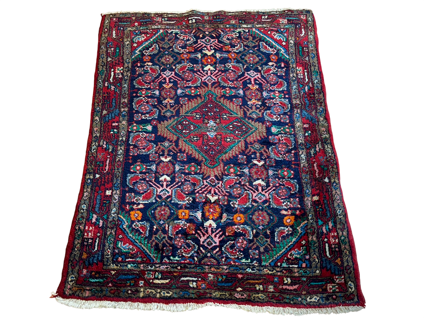 Orientteppich handgeknüpft Hamadan Art Deco 147x105 cm