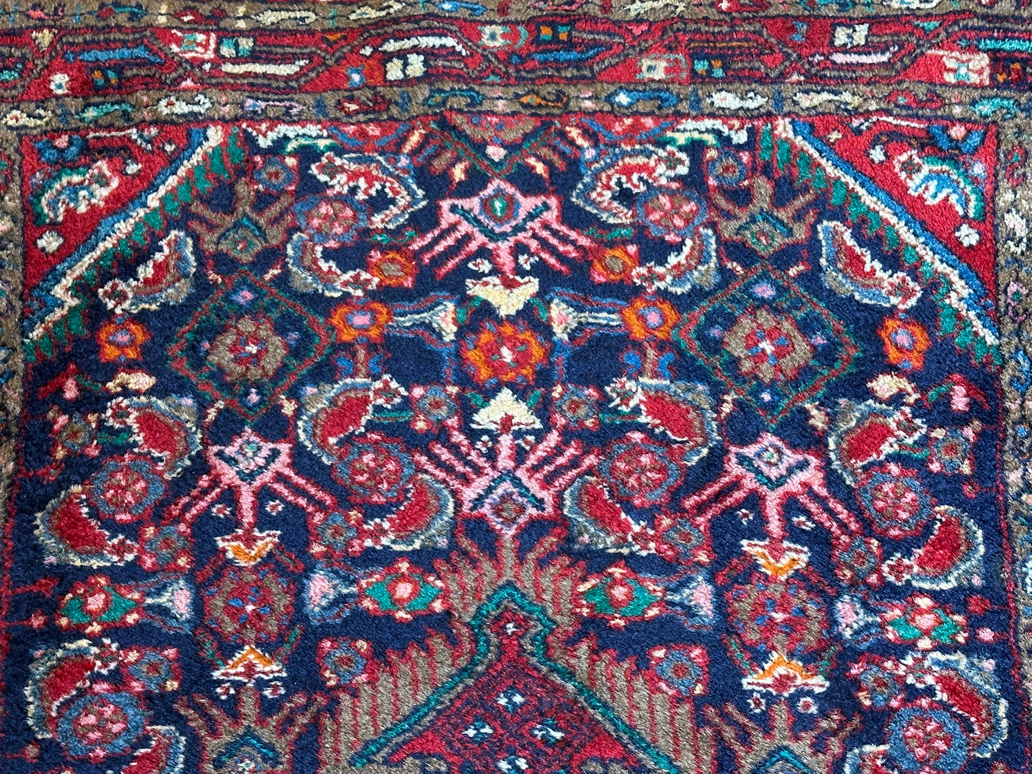Orientteppich handgeknüpft Hamadan Art Deco 147x105 cm