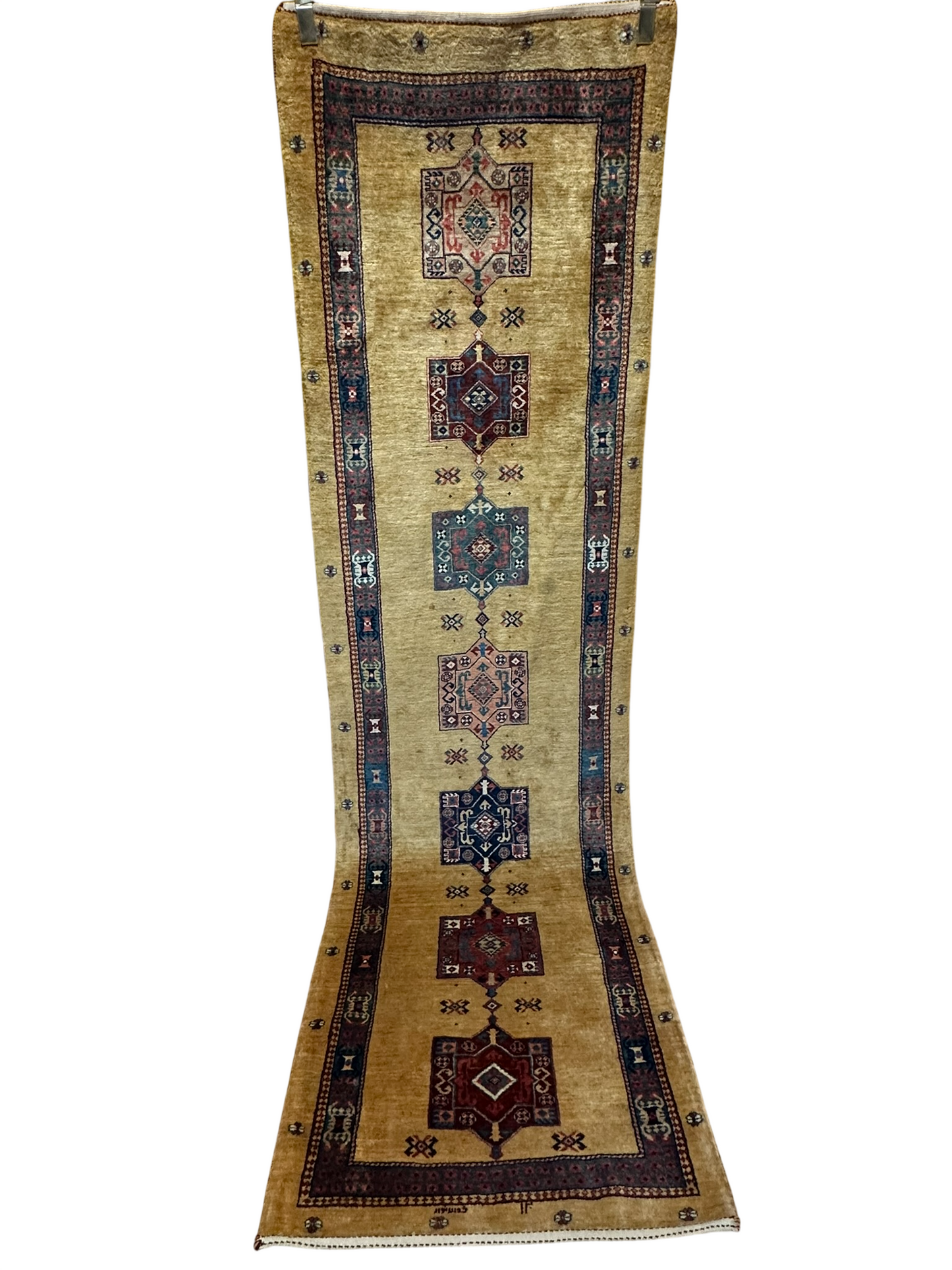 Orientteppich handgeknüpft 282x80 cm Gabbeh Schurwolle
