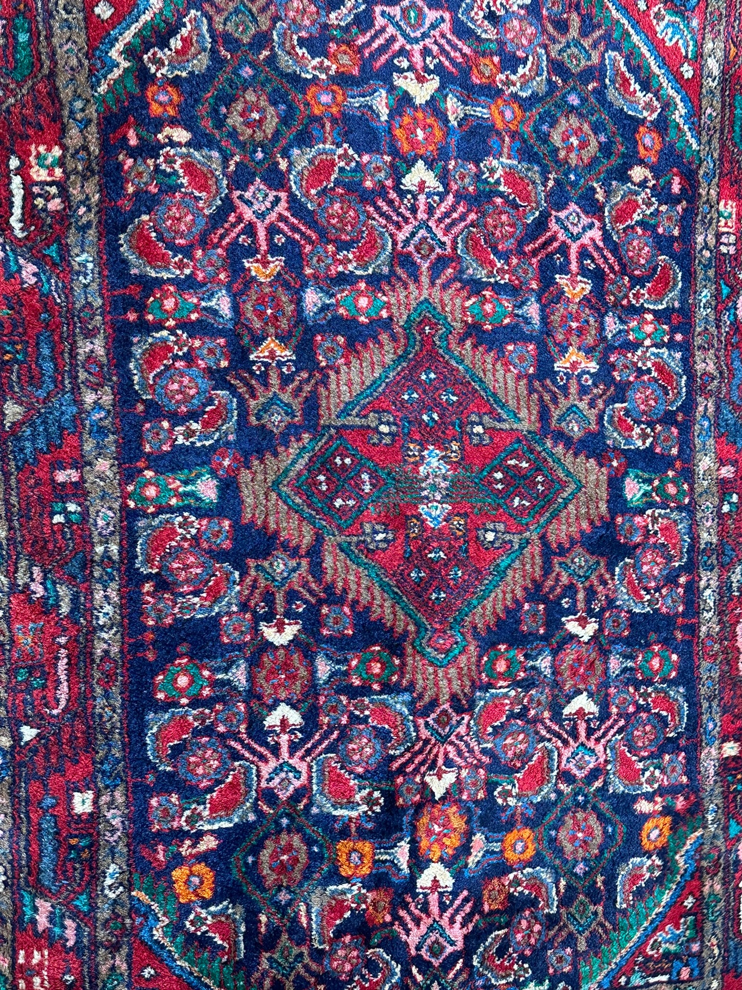 Orientteppich handgeknüpft Hamadan Art Deco 147x105 cm