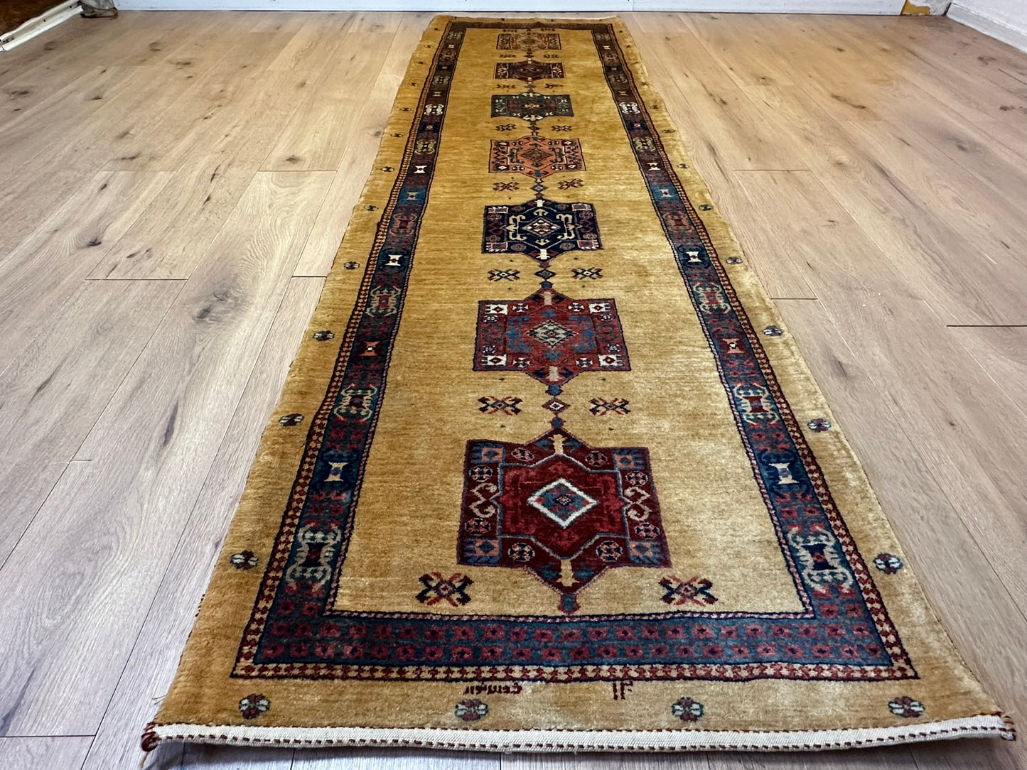 Orientteppich handgeknüpft 282x80 cm Gabbeh Schurwolle