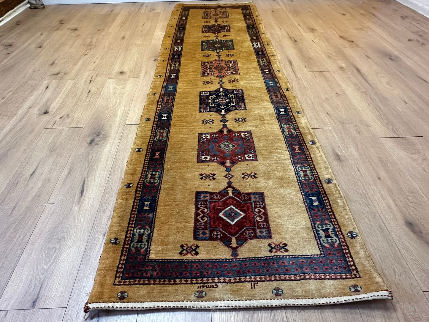 Orientteppich handgeknüpft 282x80 cm Gabbeh Schurwolle