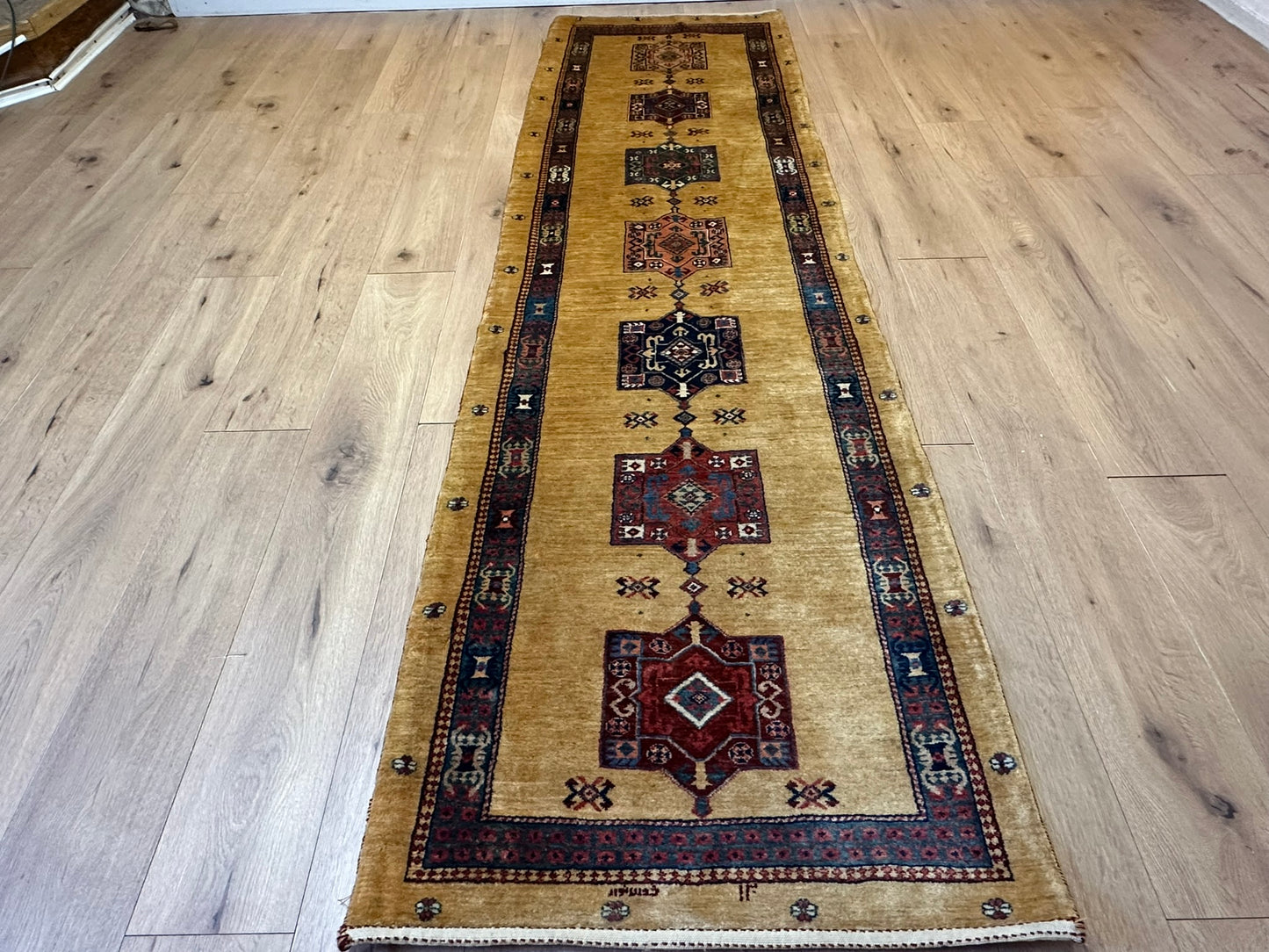 Orientteppich handgeknüpft 282x80 cm Gabbeh Schurwolle