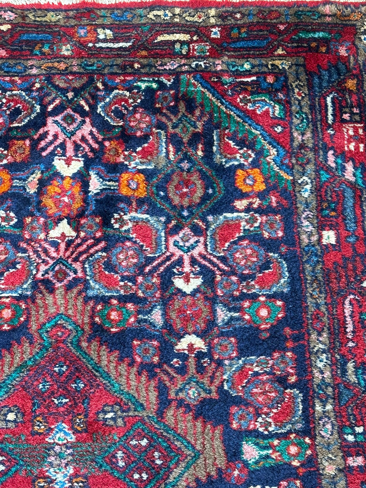 Orientteppich handgeknüpft Hamadan Art Deco 147x105 cm