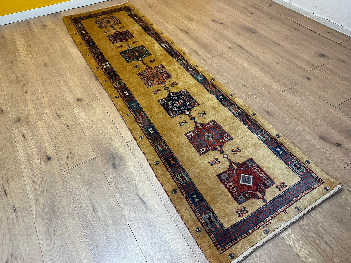 Orientteppich handgeknüpft 282x80 cm Gabbeh Schurwolle