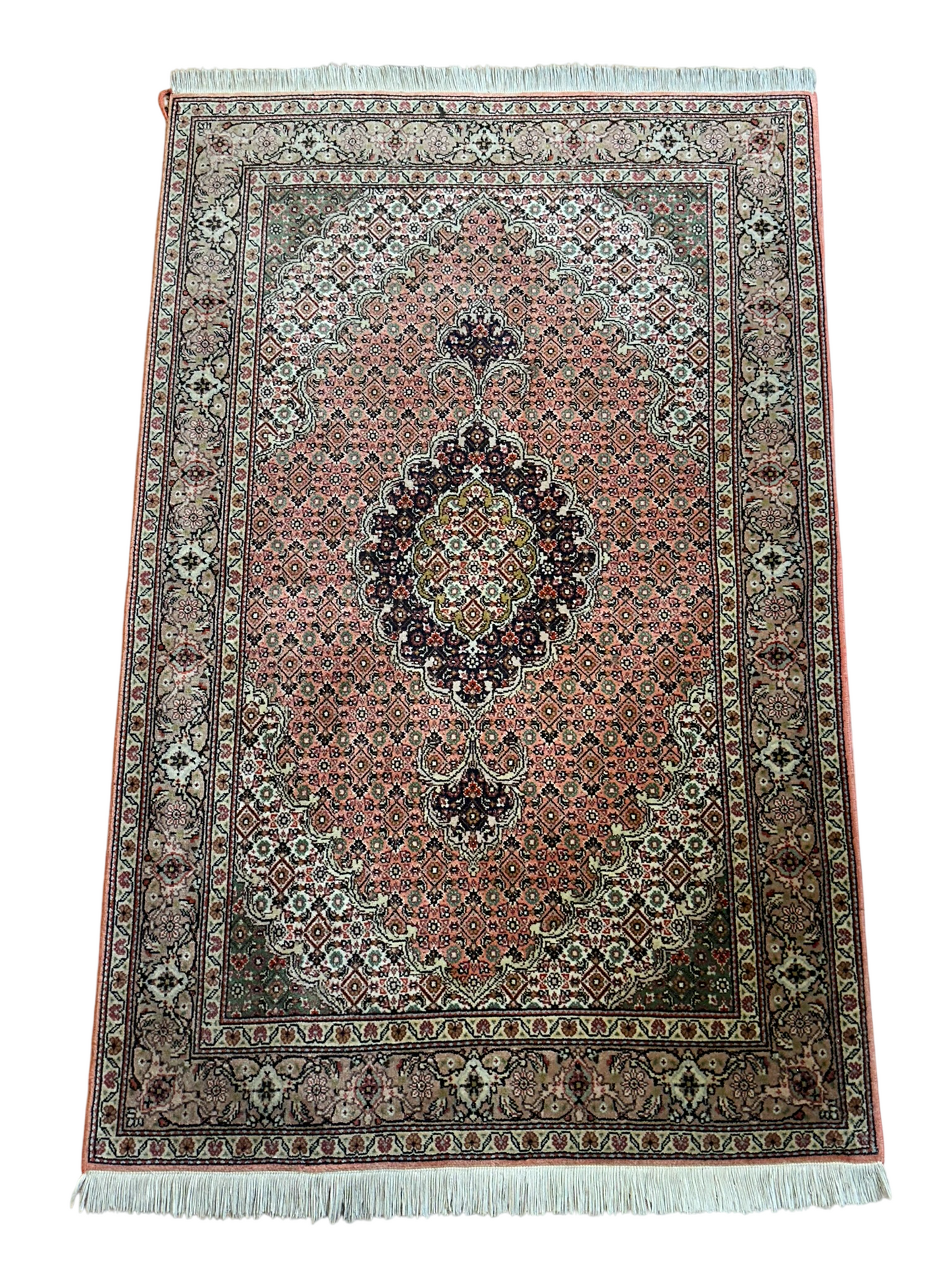 Orientteppich Täbriz 50 Raj mit Seide Handgeknüpft Altrosa 124x80 cm