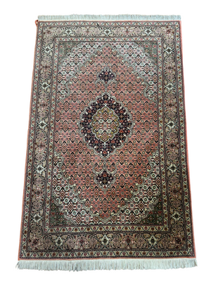 Orientteppich Täbriz 50 Raj mit Seide Handgeknüpft Altrosa 124x80 cm