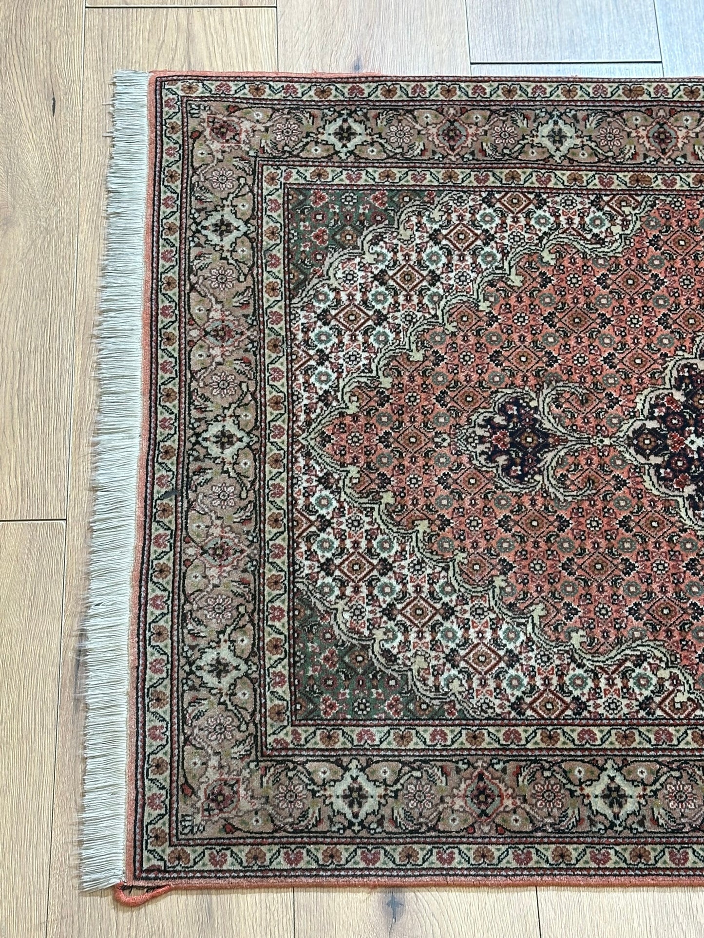 Orientteppich Täbriz 50 Raj mit Seide Handgeknüpft Altrosa 124x80 cm
