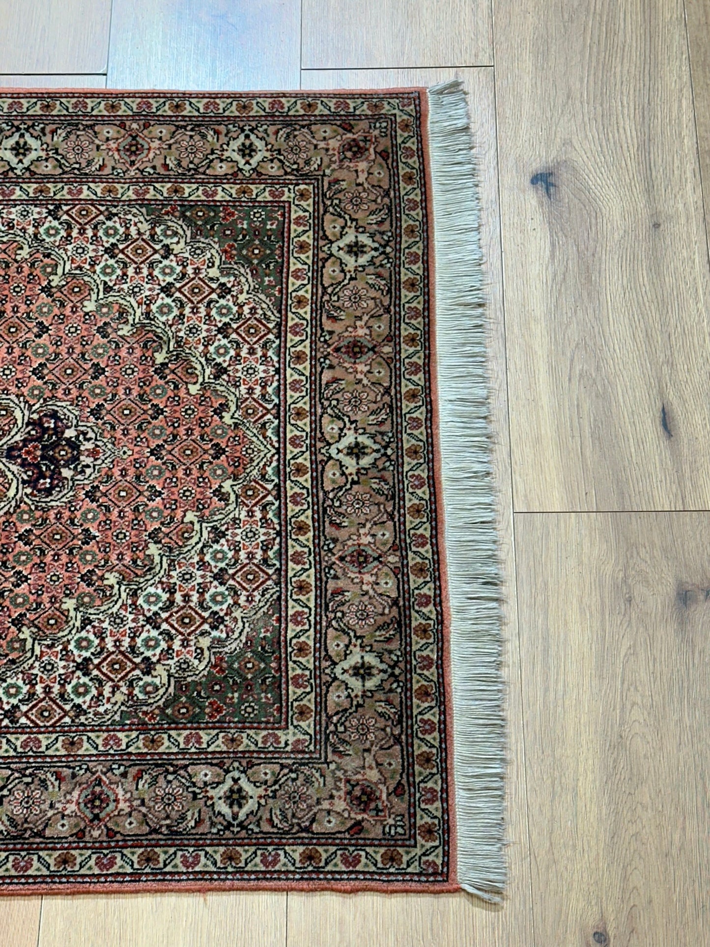 Orientteppich Täbriz 50 Raj mit Seide Handgeknüpft Altrosa 124x80 cm