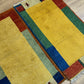 Indisches Gabbeh Teppich 2er Set Handgeknüpft Gelb Bunt 138x76 / 136x70 cm