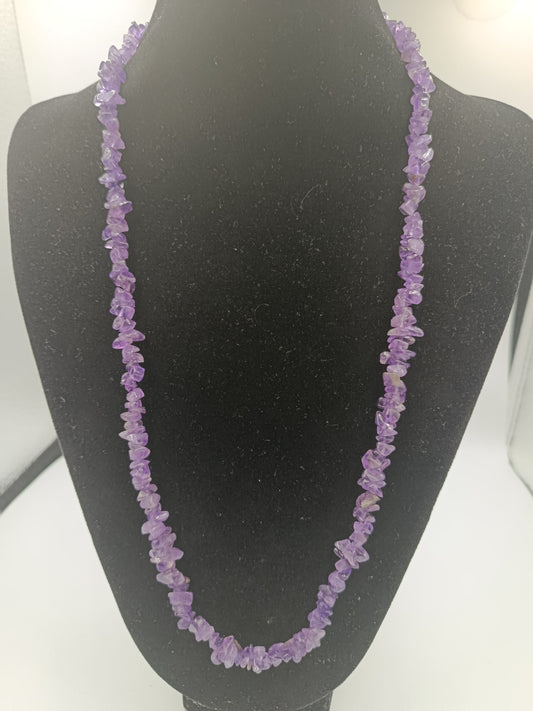 Elegante Amethyst-Edelsteinkette in Splitteroptik